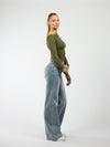 Lieke off-shoulder top | Tall | Olive