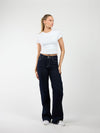 Indy | Mid Waist Wide Leg Jeans | Navy blauw | Stretch | Tall