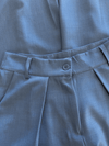 Ella | Wide leg pantalon met plooien | Denim blauw | Tall