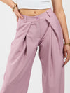 Ella | Wide leg pantalon met plooien | Roze | Tall