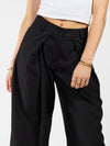 Ella | Wide leg pleated trousers | Black | Tall
