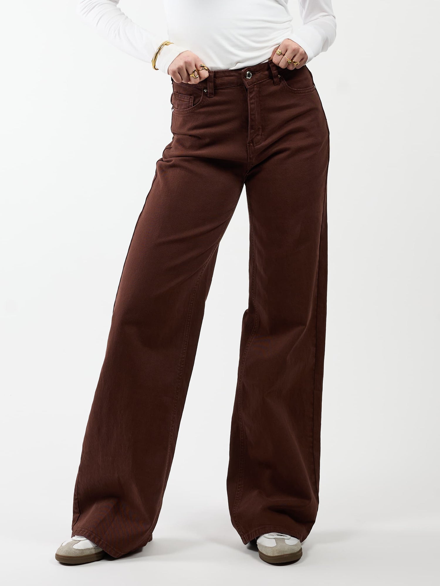 Elle | Super Wide Leg Jeans | Dark brown | Tall