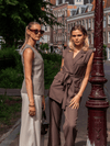 Loes gilet met ceintuur | Bruin | Tall