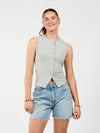 Hazel | Tanktop met knopen | Grijs | Tall