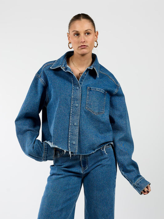 Indy | Co-ord | Denim jacket | Blauw | Stretch | Tall