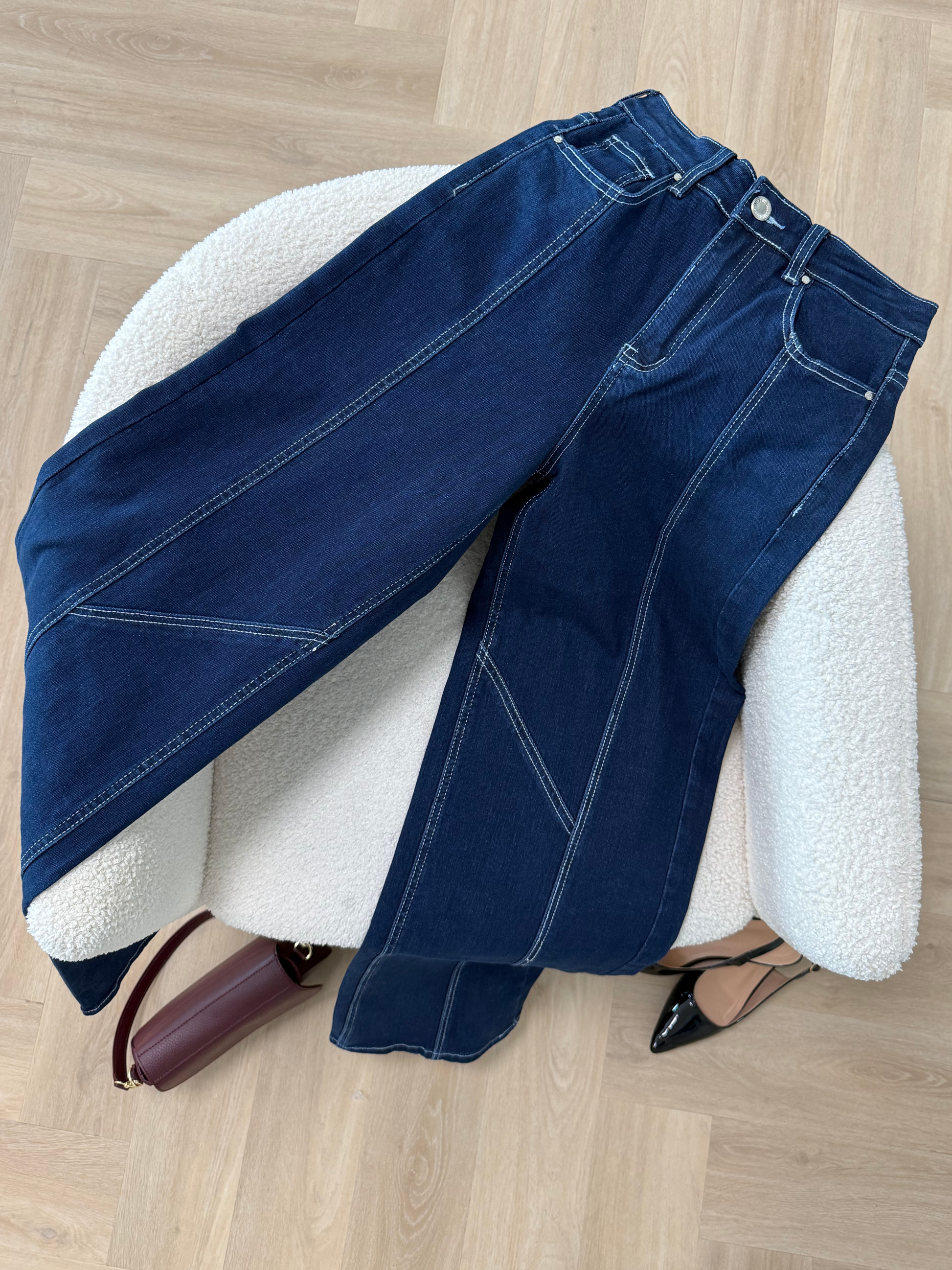 Iza TALL jeans donkerblauw met stiksels