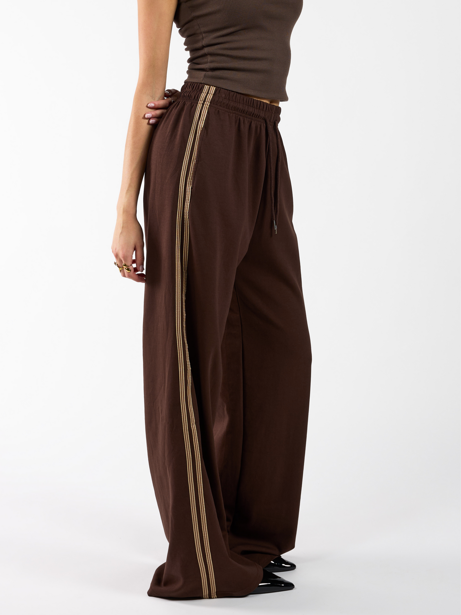 Izzy pants | Bruin met streep | Tall