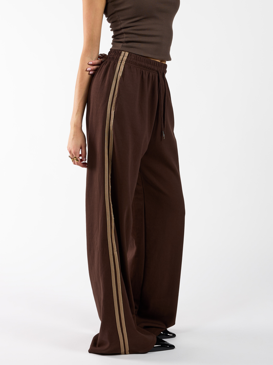 Izzy pants | Bruin met streep | Tall