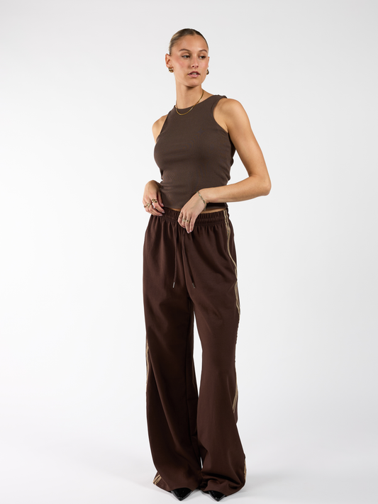 Izzy pants | Bruin met streep | Tall
