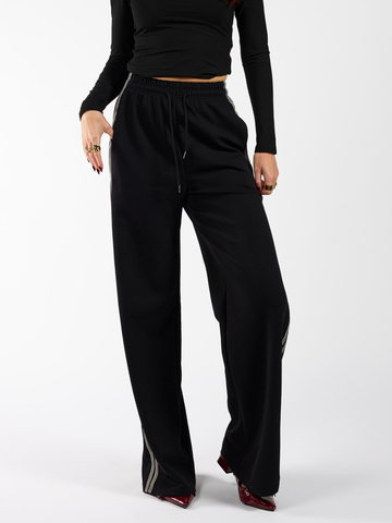 Izzy pants | Zwart met streep | Tall