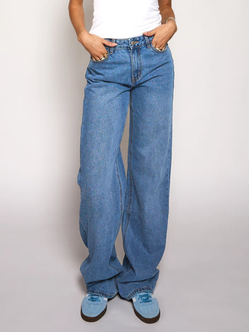 Jade Super Wide Leg Jeans | Mid-waist | Blue | Tall
