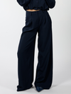 Jip | Wide-leg trousers with pleats | Navy | Tall