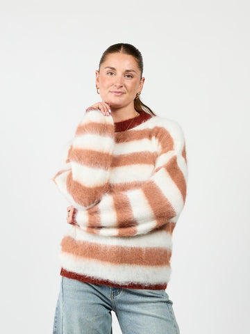 Kaya Knit | Terracotta gestreept | Tall