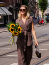 Loes gilet met ceintuur | Bruin | Tall