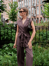 Loes gilet met ceintuur | Bruin | Tall