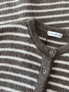 Lola Knitted Spencer met Knoopjes | Bruin wit gestreept | Tall