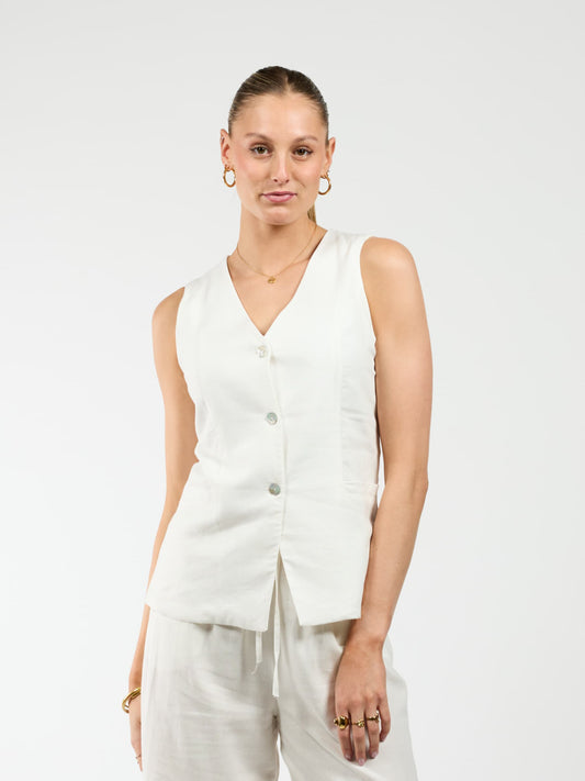 Lauren gilet | Wit | Tall