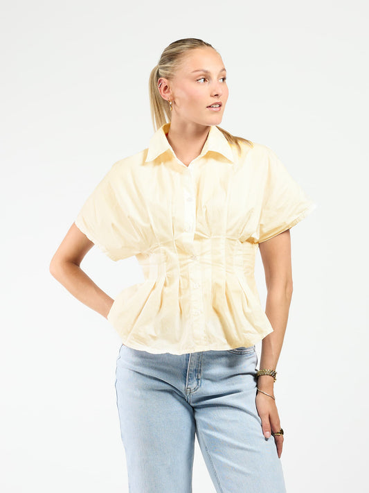 Leela getailleerde blouse | Geel | Tall
