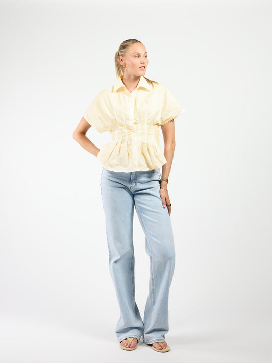 Leela getailleerde blouse | Geel | Tall