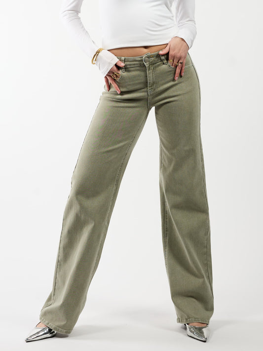 Levi | Low Waist Wide Leg Jeans | Groen | Stretch | Tall