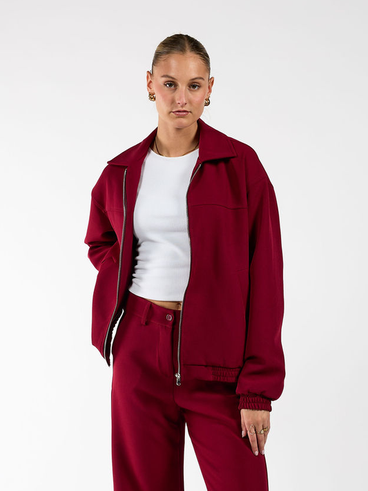 Lily jacket met kraag | Bordeaux | Tall