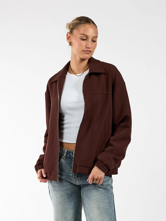 Lily jacket met kraag | Bruin | Tall