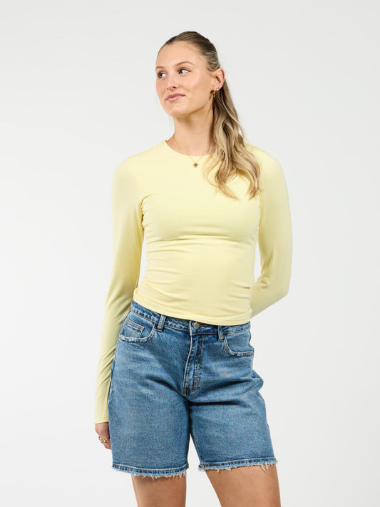 Liza long sleeve top | Butter yellow | Tall