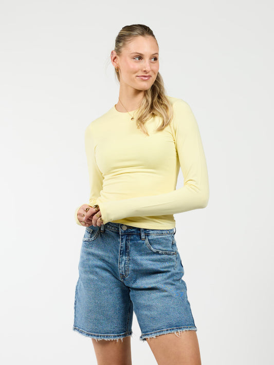 Liza long sleeve top | Butter yellow | Tall