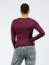 Liza long sleeve top | Tall | Bordeaux