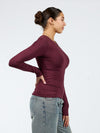 Liza long sleeve top | Tall | Bordeaux