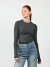 Liza long sleeve top | Donkergrijs | Tall