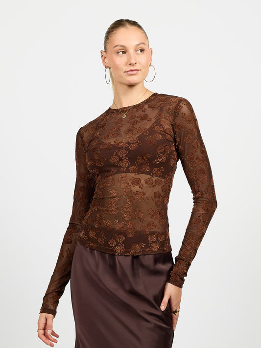 Louis Flower Lace Top | Tall | Bruin
