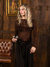Louis Flower Lace Top | Tall | Brown