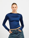 Lucie top open rug | Longsleeve | Navy | Tall