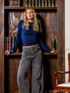 Lucie top open rug | Longsleeve | Navy | Tall