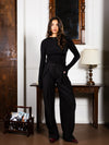 Lucie open-back top | Long sleeve | Black | Tall