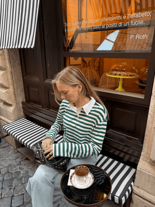 Lucy Polo | Gestreept groen wit | Tall