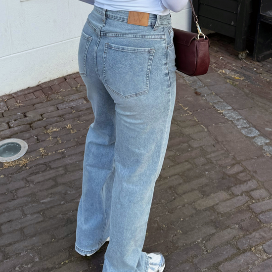 Maddy Wide Leg Jeans | Washed blue | Stretch | Tall