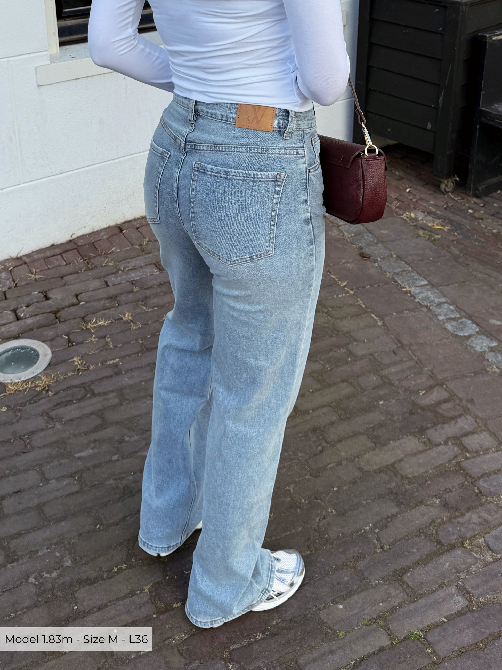 Maddy Wide Leg Jeans | Washed blue | Stretch | Tall