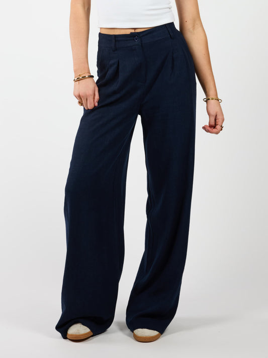 Maryn pants | Linnen | Navy | Tall