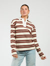 Maya Polo | Gestreept wit bordeaux | Tall