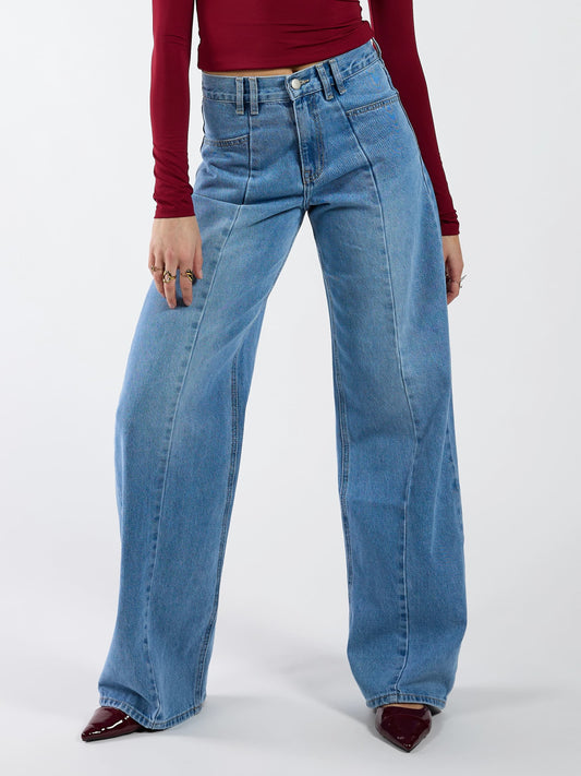 Mila Wide Leg Jeans | Blauw