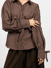 Millie blouse | Bruin geruit | Tall