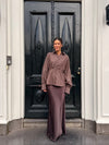 Millie blouse | Bruin geruit | Tall
