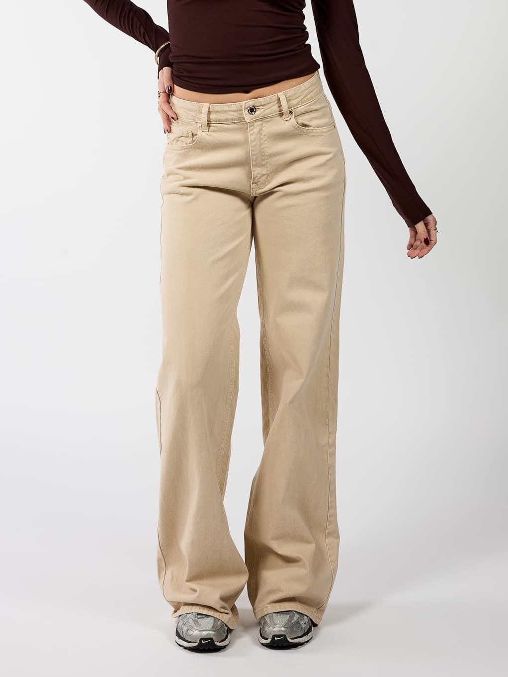 Mira | Super Wide Leg Jeans | Cappuccino | Stretch | Tall