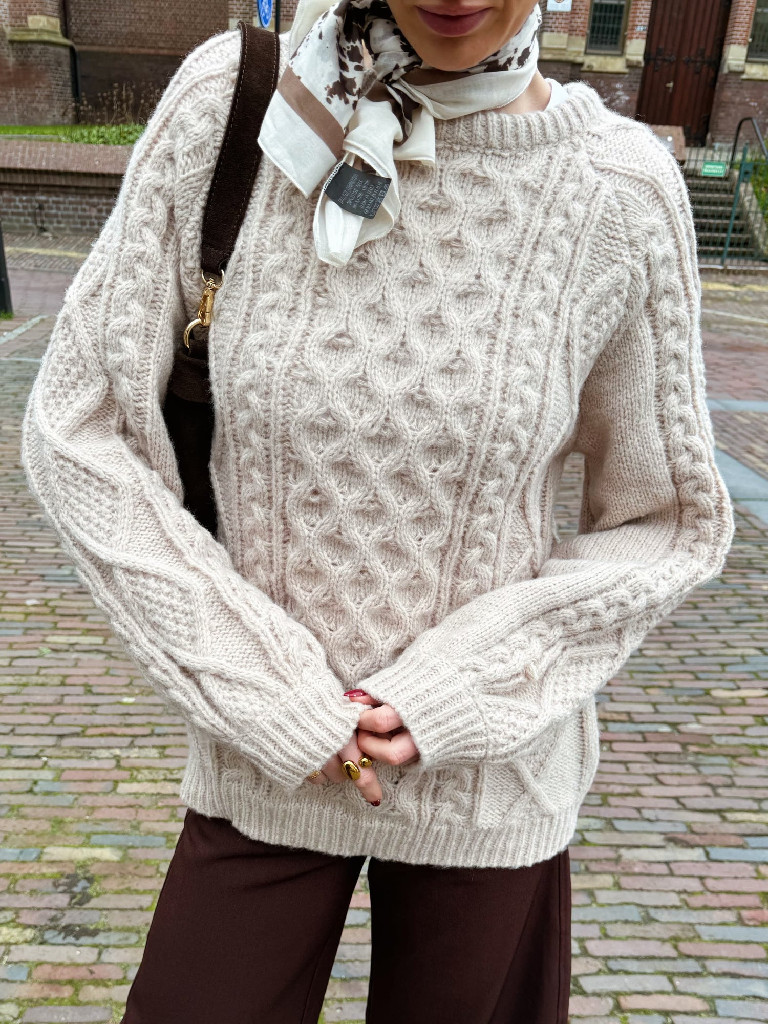 Mira Cable Knit | Beige | Tall