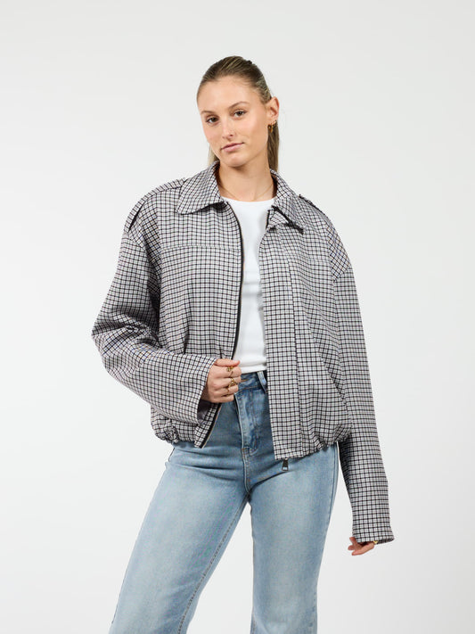 Naya jacket | Geruit zwart | Tall