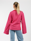 Nine Tee | Flared Sleeve | Striped Pink Red | Tall