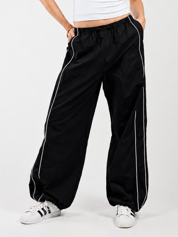 Noor Parachute Pants | Zwart | Tall