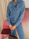 Zoë Denim Jumpsuit | Straight leg | Stretch | Donkerblauw | Tall